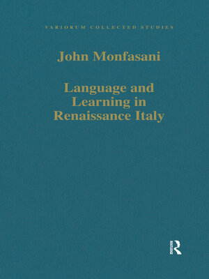 cover image of Language and Learning in Renaissance Italy